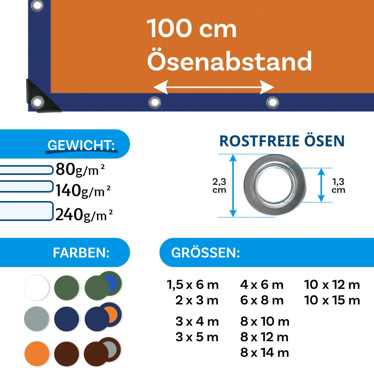 Abdeckplane | Extrem Reißfest | Schutzplane Für Jedes Wetter | 240 G/m² 7 Abdeckplane | Extrem Reißfest | Schutzplane Für Jedes Wetter | 240 G/m² – Bild 5