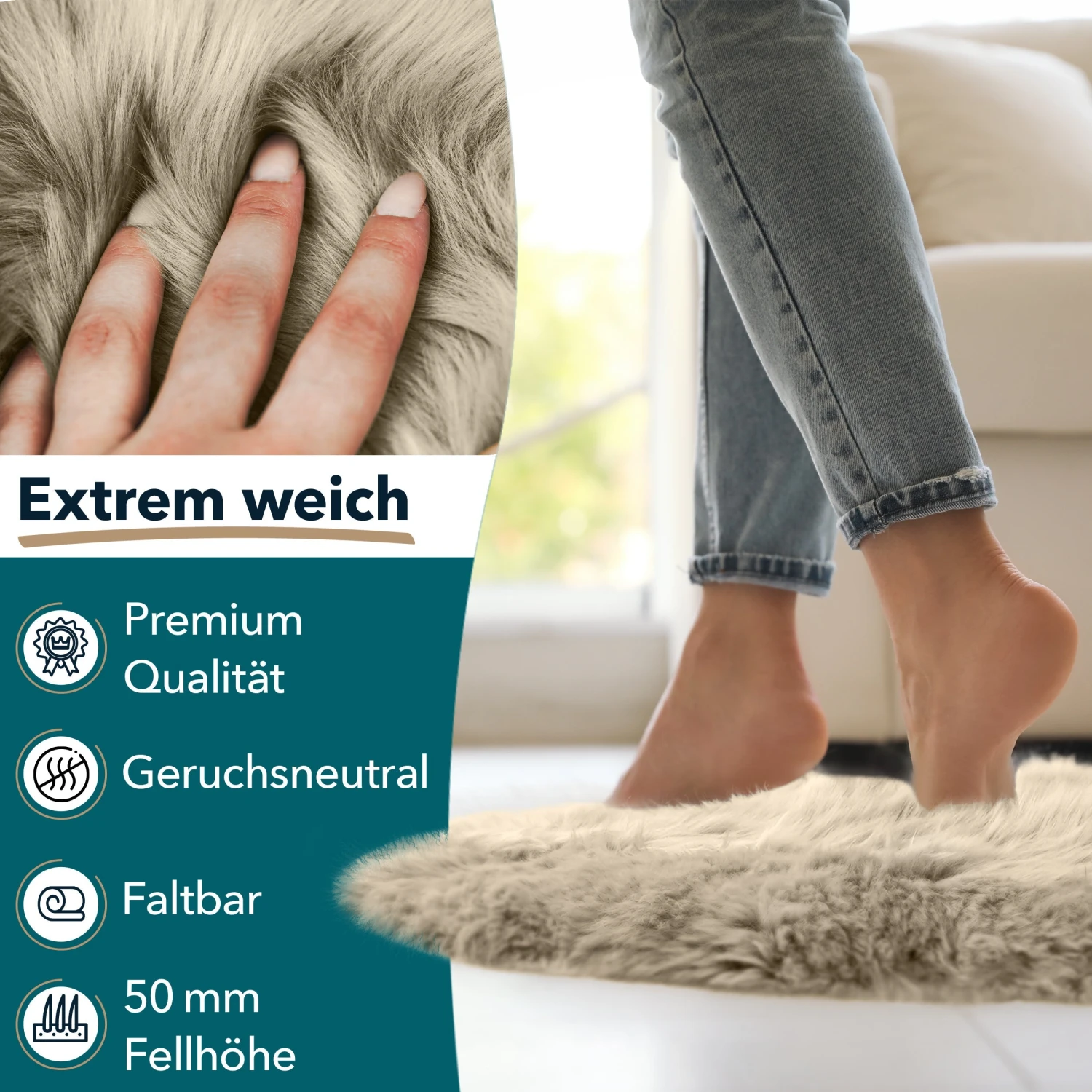 Schaffell Audrey | Zertifizierte Premium-Qualität | Individuell Einsetzbar | In Verschiedenen Farben 18 Schaffell Audrey | Zertifizierte Premium-Qualität | Individuell Einsetzbar | In Verschiedenen Farben – Bild 16