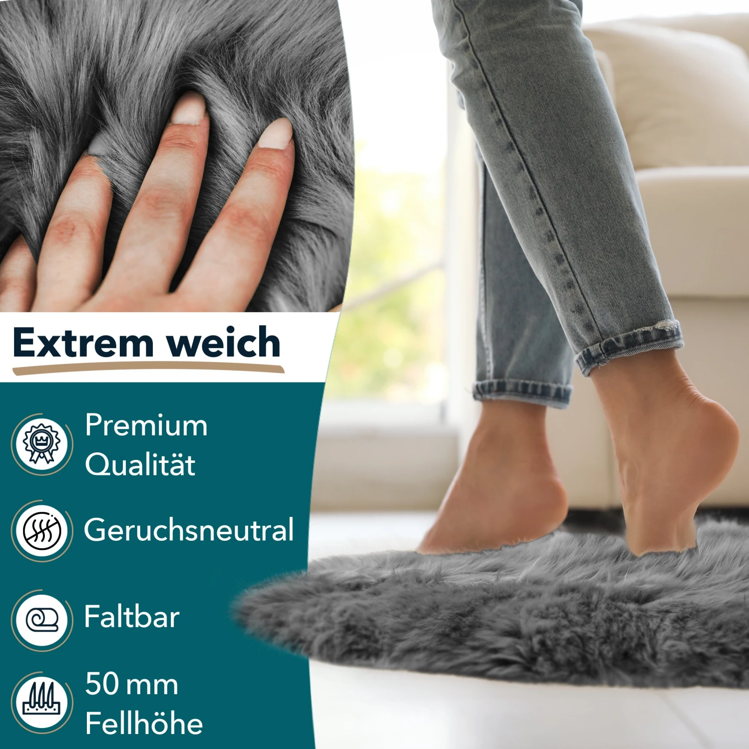 Schaffell Audrey | Zertifizierte Premium-Qualität | Individuell Einsetzbar | In Verschiedenen Farben 13 Schaffell Audrey | Zertifizierte Premium-Qualität | Individuell Einsetzbar | In Verschiedenen Farben – Bild 11