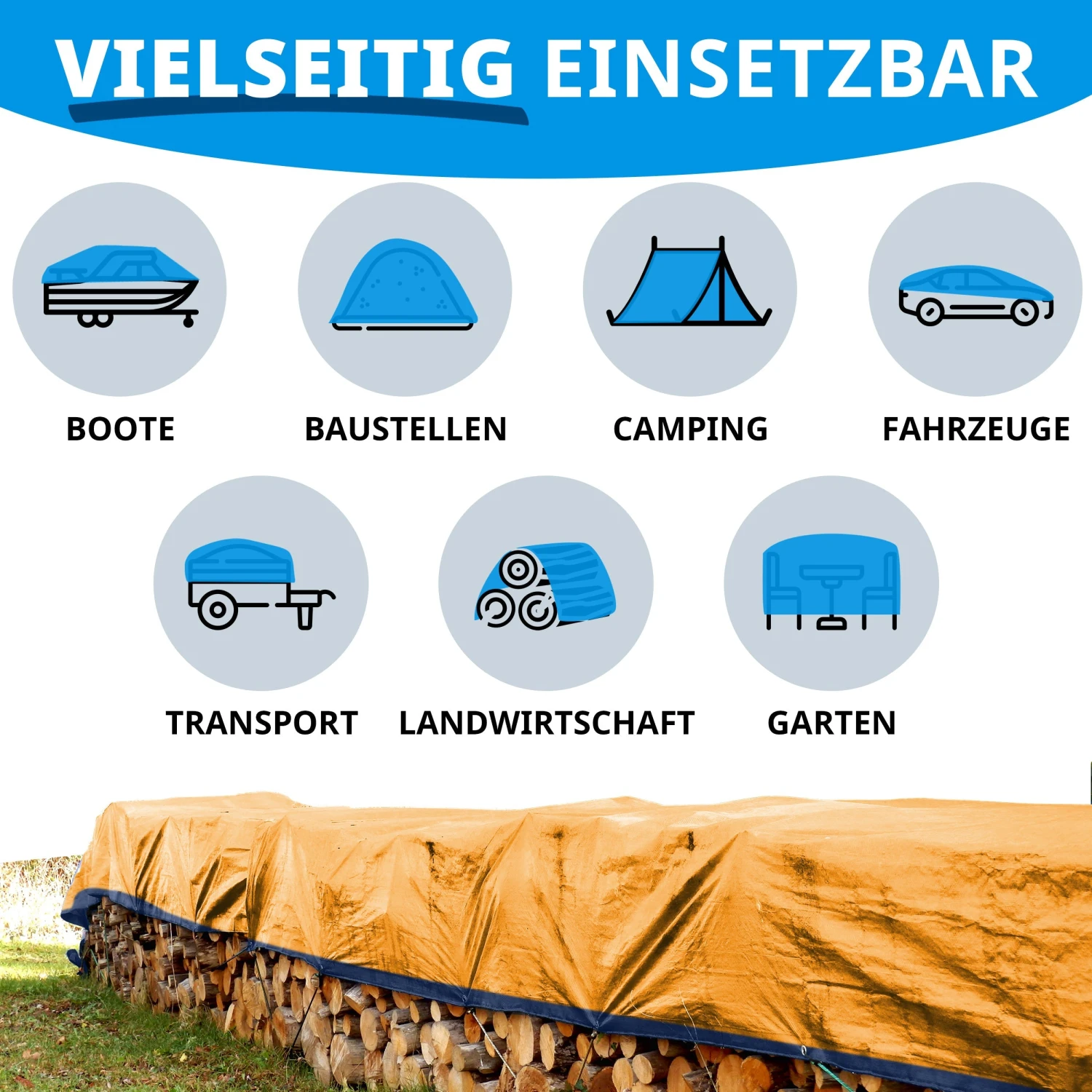 Abdeckplane | Extrem Reißfest | Schutzplane Für Jedes Wetter | 240 G/m² 8 Abdeckplane | Extrem Reißfest | Schutzplane Für Jedes Wetter | 240 G/m² – Bild 6