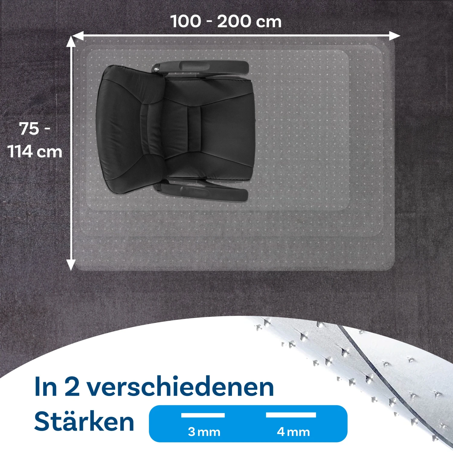 Teppich-Bodenschutzmatte | Protect | Transparent | PVC 4 Teppich-Bodenschutzmatte | Protect | Transparent | PVC – Bild 2