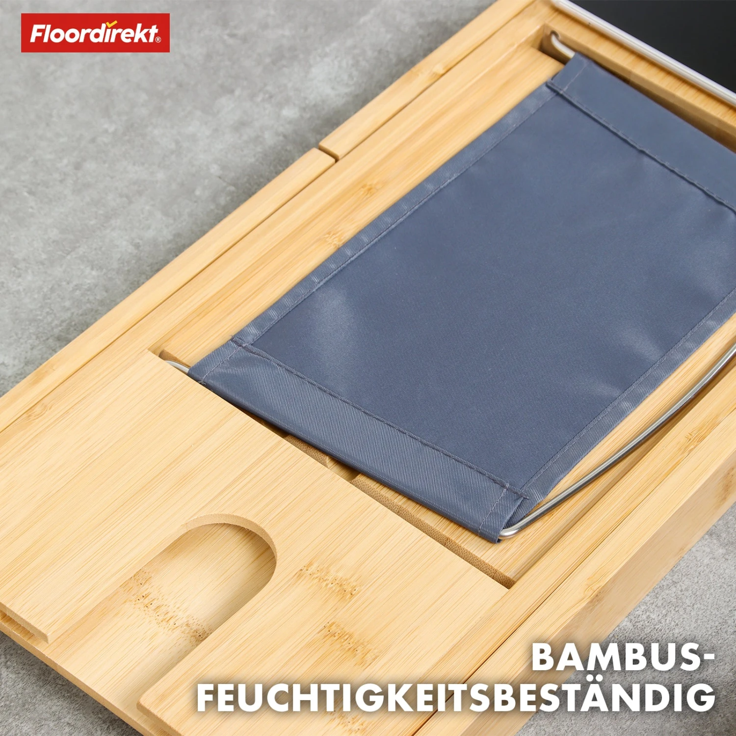 Bambus Badewannenablage | Oklahoma | Ausziehbares Badewannentablett Mit Buchablage 5 Bambus Badewannenablage | Oklahoma | Ausziehbares Badewannentablett Mit Buchablage – Bild 3
