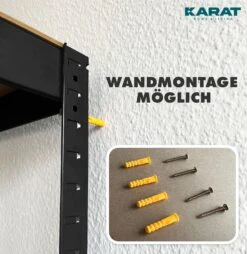 Schwerlastregal Lakota | 2er Set | Traglast Bis 875 Kg | Individuell Einsetzbar | Verschiedene Größen Und Farben 34 Schwerlastregal Lakota | 2er Set | Traglast Bis 875 Kg | Individuell Einsetzbar | Verschiedene Größen Und Farben -Floordirekt 13Schwerlastregal2erSet 7.wandmontage SCHWARZ