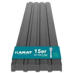 Trapezblech | Wand- & Dachverkleidung | Profilblech | 15 Stück | 115 X 45 Cm