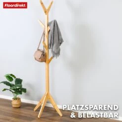 Bambus-Garderobenständer | Maryland | Elegantes Und Natürliches Design | 8 Haken Für Jacken, Taschen Und Mehr 15 Bambus-Garderobenständer | Maryland | Elegantes Und Natürliches Design | 8 Haken Für Jacken, Taschen Und Mehr -Floordirekt 17 24.3.Maryland