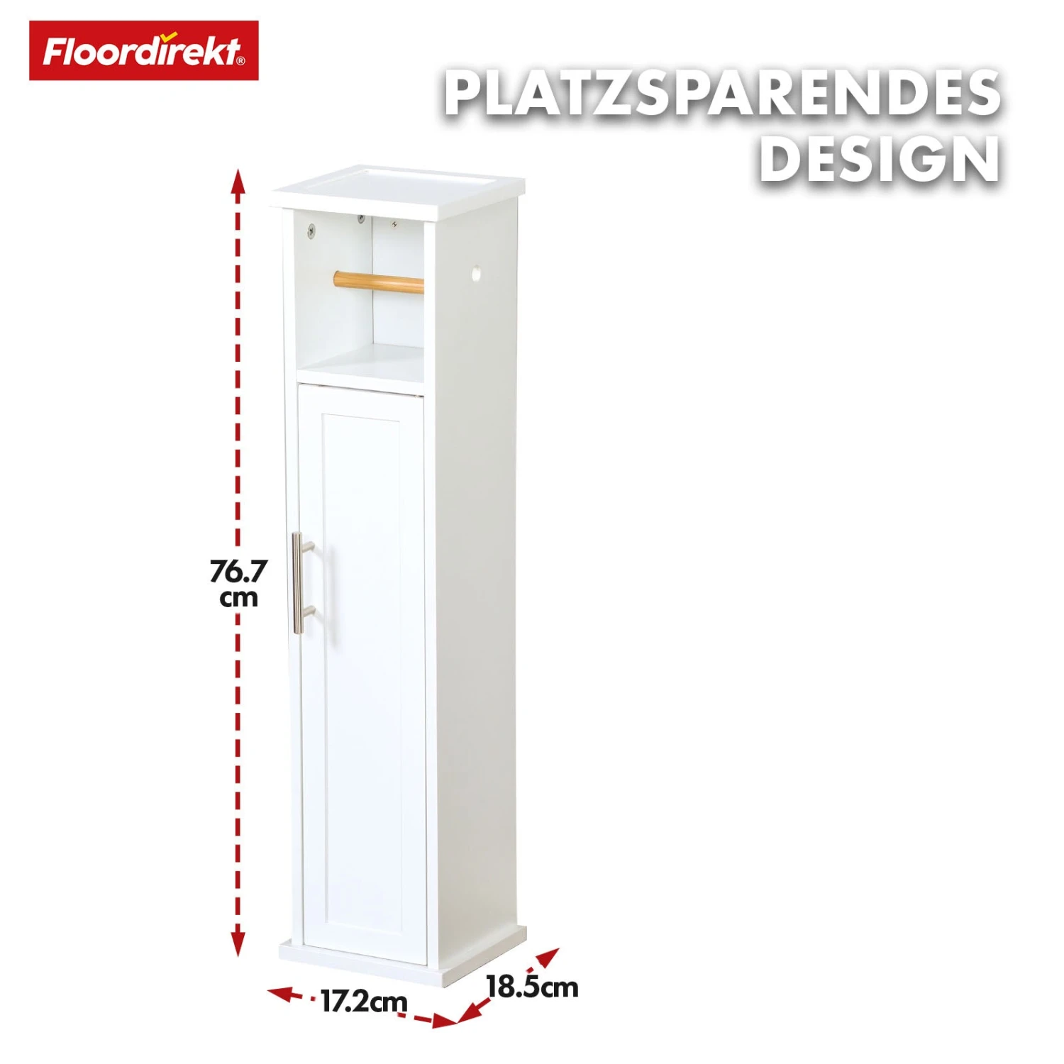 Badezimmerschrank | Wisconsin | Toilettenschrank Mit Praktischer Klopapierhalterung Für Kleine Räume 4 Badezimmerschrank | Wisconsin | Toilettenschrank Mit Praktischer Klopapierhalterung Für Kleine Räume – Bild 2