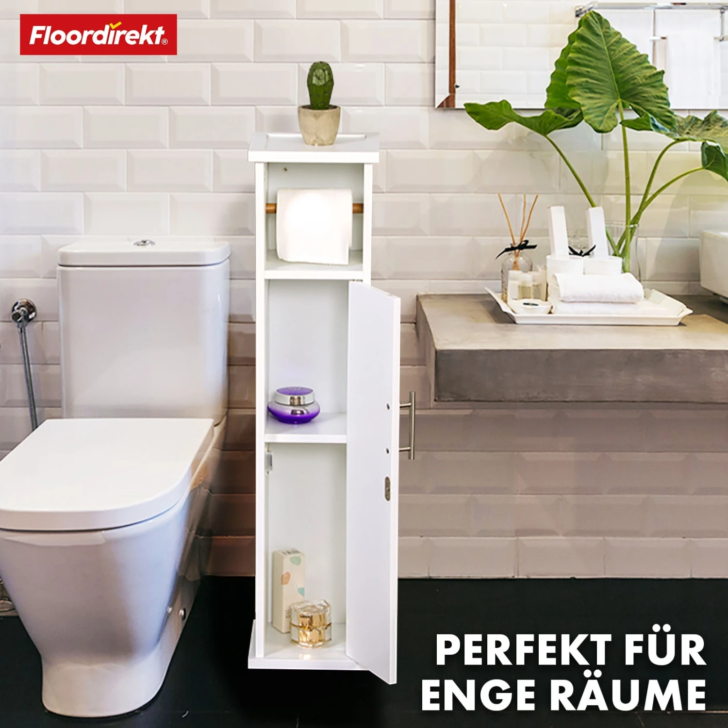 Badezimmerschrank | Wisconsin | Toilettenschrank Mit Praktischer Klopapierhalterung Für Kleine Räume 7 Badezimmerschrank | Wisconsin | Toilettenschrank Mit Praktischer Klopapierhalterung Für Kleine Räume – Bild 5