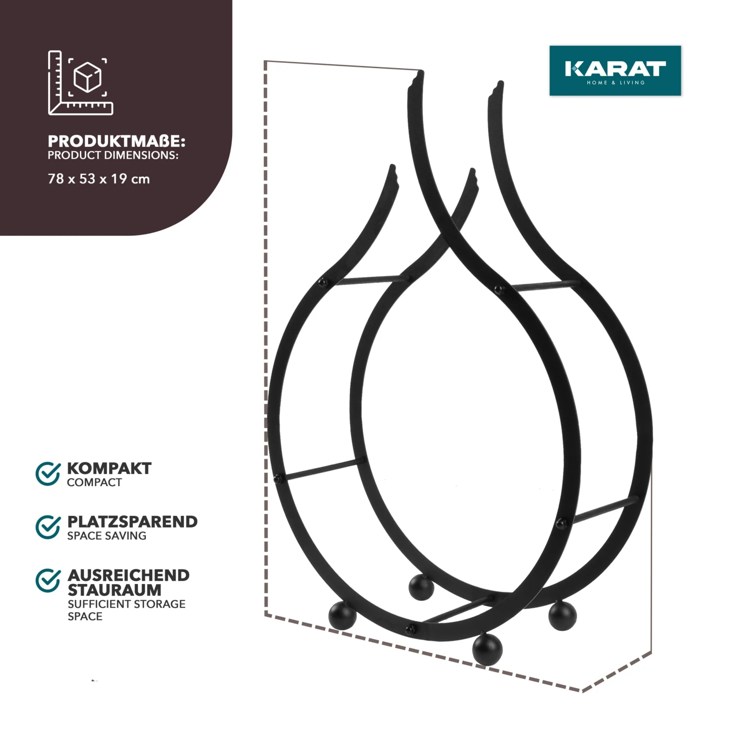 Kaminholzregal | Rhodos | 53 X 19 X 78 Cm 4 Kaminholzregal | Rhodos | 53 X 19 X 78 Cm – Bild 2