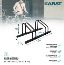 Fahrradständer Linus | Schwarz Oder Silber | Zur Boden- Oder Wandmontage | Verschiedene Größen 25 Fahrradständer Linus | Schwarz Oder Silber | Zur Boden- Oder Wandmontage | Verschiedene Größen -Floordirekt 2.Dimensions 2 FahrradstandHS T039A BLACK UPDATE