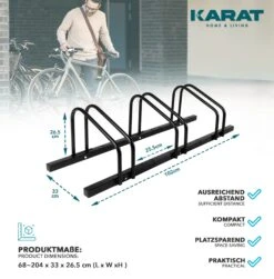 Fahrradständer Linus | Schwarz Oder Silber | Zur Boden- Oder Wandmontage | Verschiedene Größen 27 Fahrradständer Linus | Schwarz Oder Silber | Zur Boden- Oder Wandmontage | Verschiedene Größen -Floordirekt 2.Dimensions 3 FahrradstandHS T039A BLACK UPDATE