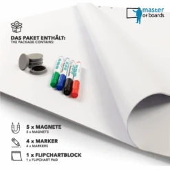 Flipchart Zubehör-Set | Master Of Boards | Grundausstattung Für Flipcharts | Mit Block, Markern & Magneten 10 Flipchart Zubehör-Set | Master Of Boards | Grundausstattung Für Flipcharts | Mit Block, Markern & Magneten -Floordirekt 2.Flipcharts accessories set Flipchart set