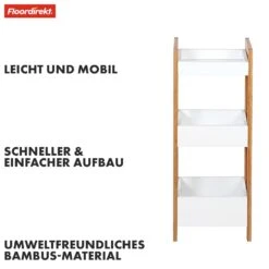 Bambus-Badregal | Texas | 3-Etagen Regal Mit Weißem Design Und Bambus-Beinen 11 Bambus-Badregal | Texas | 3-Etagen Regal Mit Weißem Design Und Bambus-Beinen -Floordirekt 2.Texas