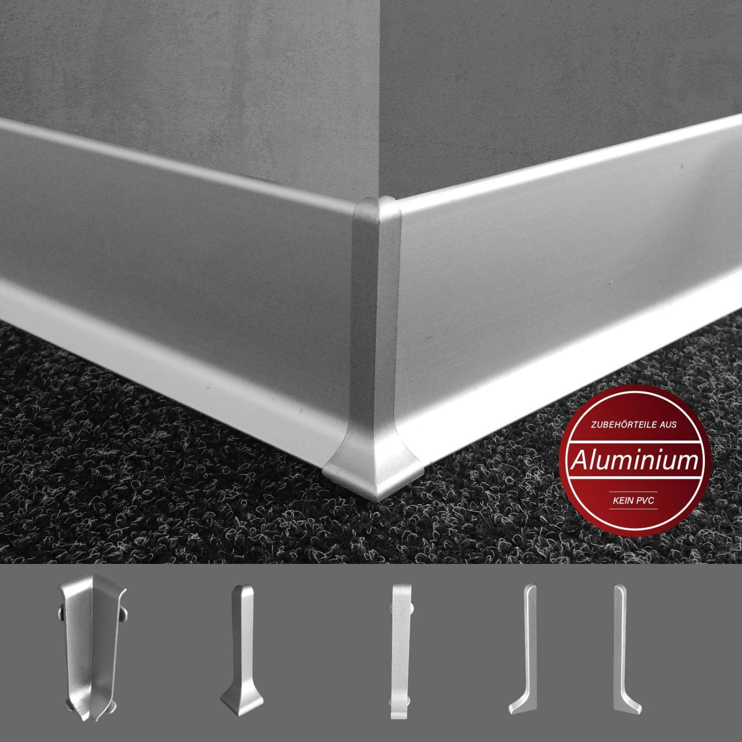 Sockelleiste Aluminium | KWS 606 | 60 Mm | Länge: 1,90 M 7 Sockelleiste Aluminium | KWS 606 | 60 Mm | Länge: 1,90 M – Bild 5