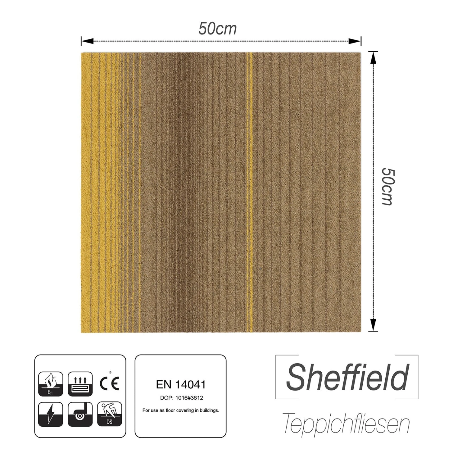 Nylon Teppichfliesen Sheffield | 50 X 50 Cm | Selbstliegender Bodenbelag 19 Nylon Teppichfliesen Sheffield | 50 X 50 Cm | Selbstliegender Bodenbelag – Bild 17