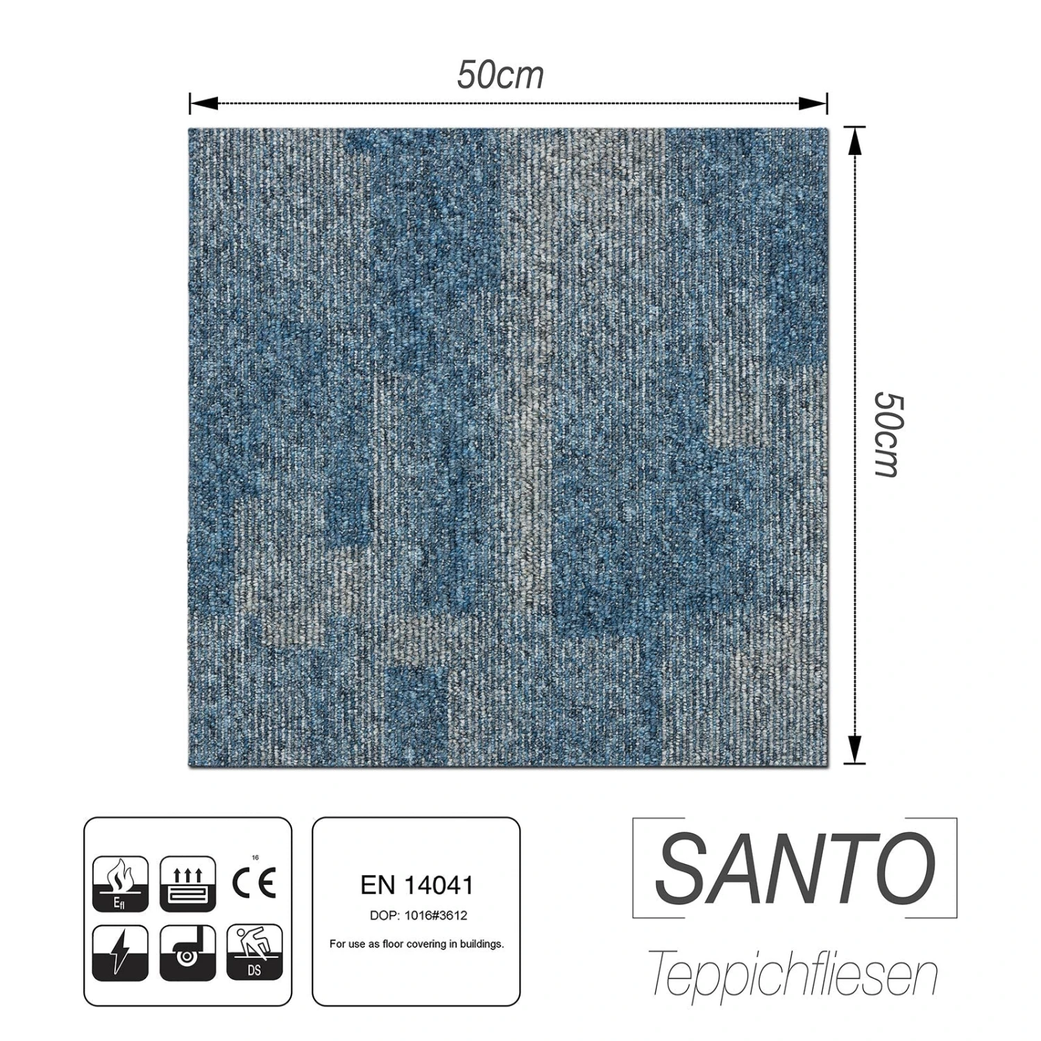 Teppichfliesen Santo | 50 X 50 Cm | Selbstliegend 15 Teppichfliesen Santo | 50 X 50 Cm | Selbstliegend – Bild 13