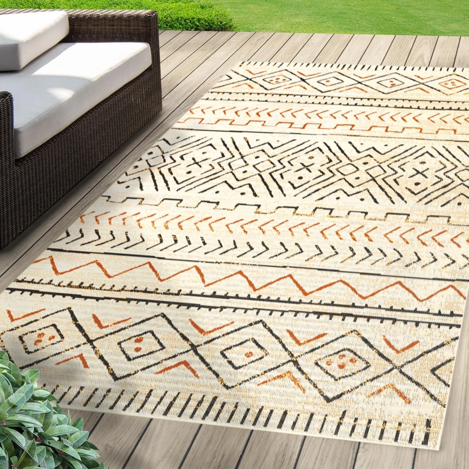 Karat Outdoorteppich | Aztec | 2 Farben 4 Karat Outdoorteppich | Aztec | 2 Farben – Bild 2