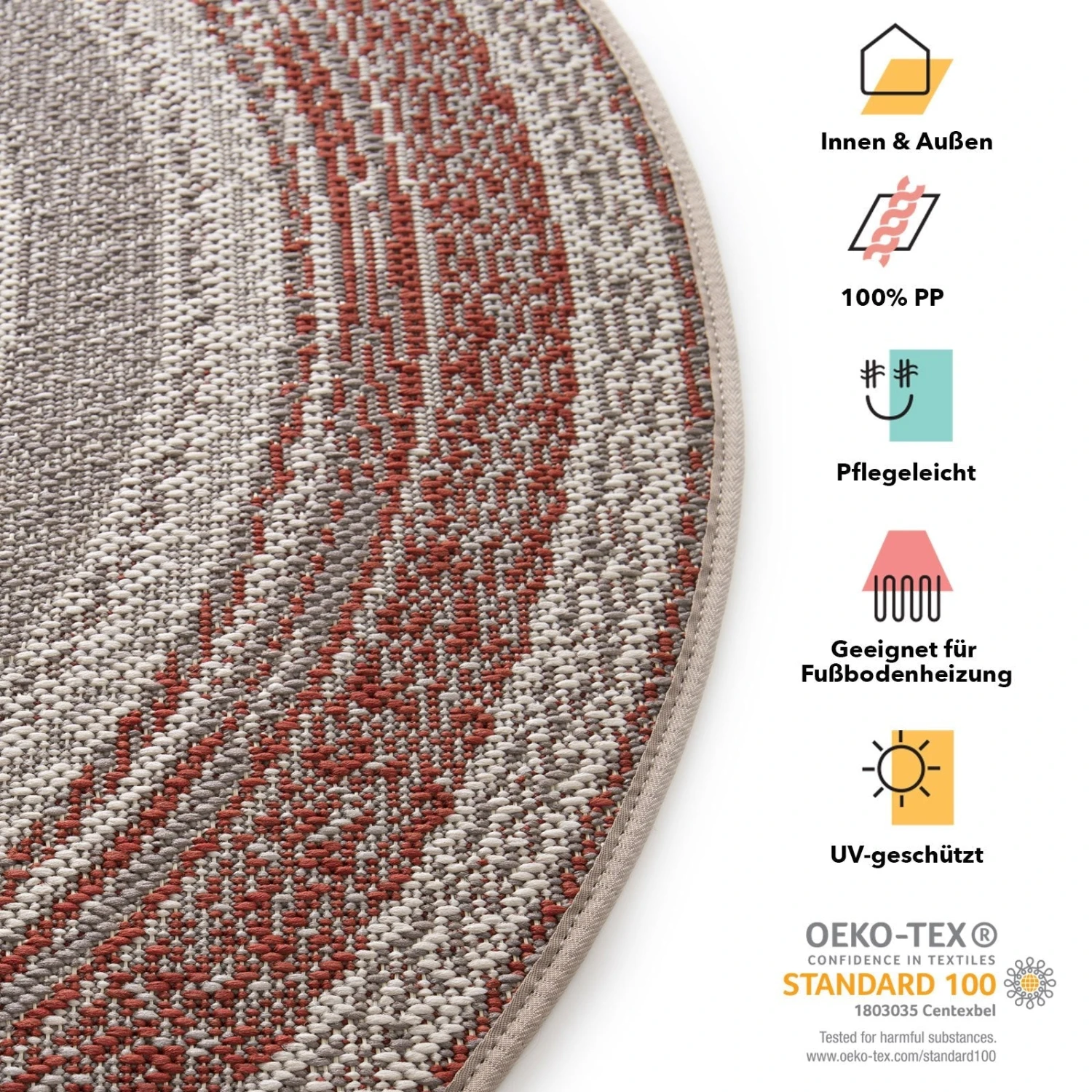 Karat Outdoorteppich | Zoe | 7 Farben | Rund 8 Karat Outdoorteppich | Zoe | 7 Farben | Rund – Bild 6