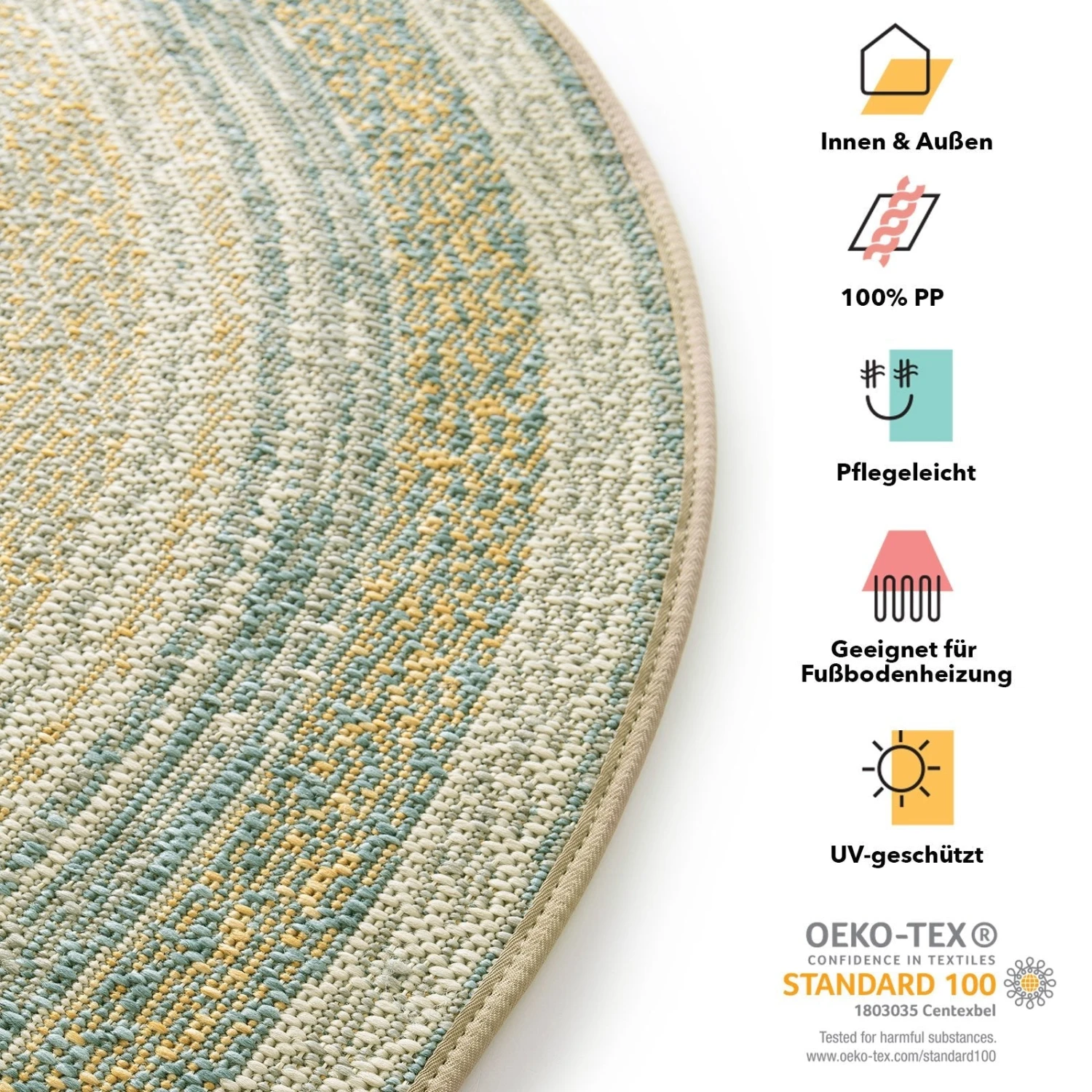 Karat Outdoorteppich | Zoe | 7 Farben | Rund 13 Karat Outdoorteppich | Zoe | 7 Farben | Rund – Bild 11