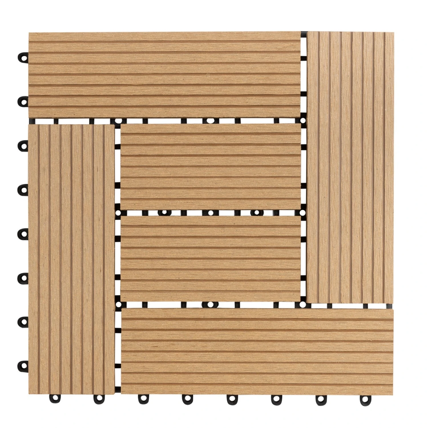 WPC-Terrassenfliese | Classic | Teak | 30 X 30 Cm 4 WPC-Terrassenfliese | Classic | Teak | 30 X 30 Cm – Bild 2