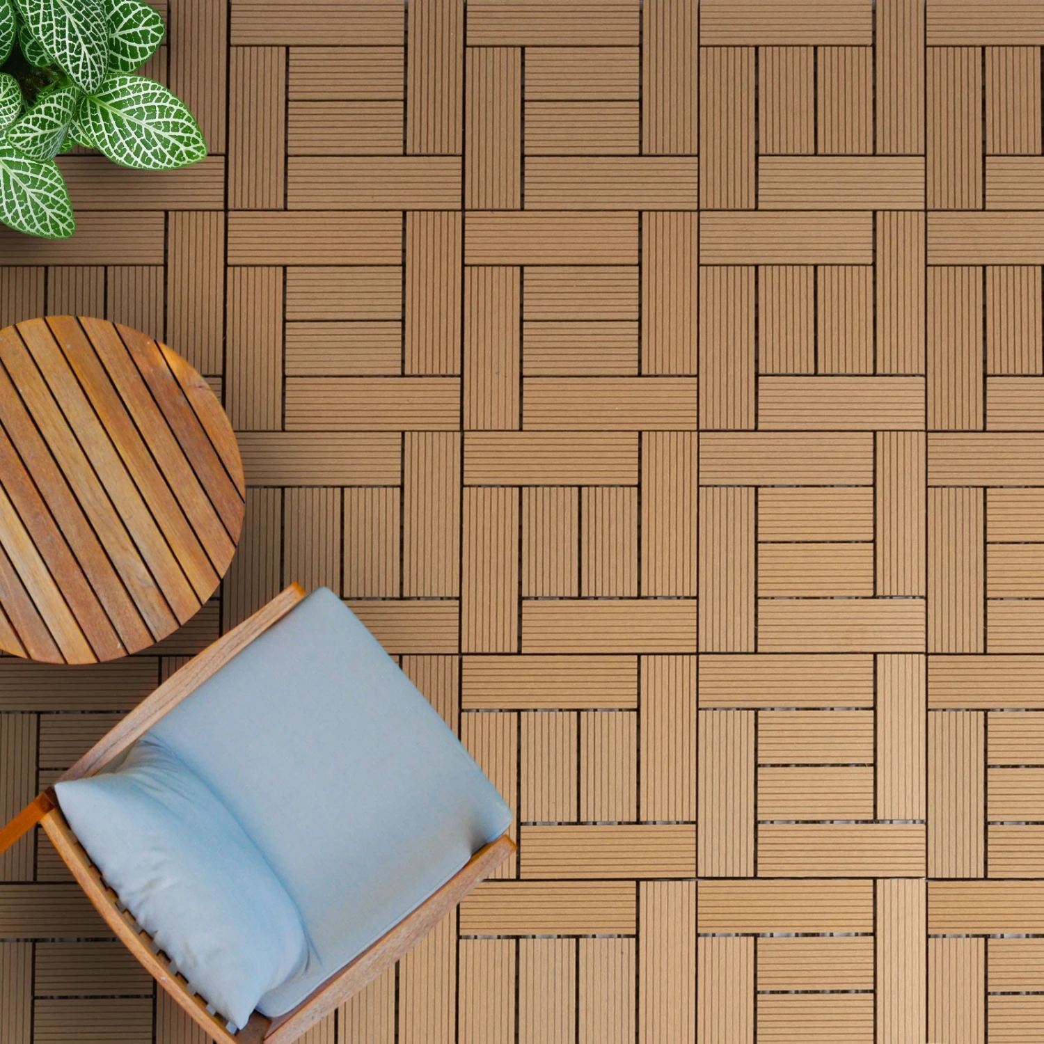 WPC-Terrassenfliese | Classic | Teak | 30 X 30 Cm 11 WPC-Terrassenfliese | Classic | Teak | 30 X 30 Cm – Bild 9