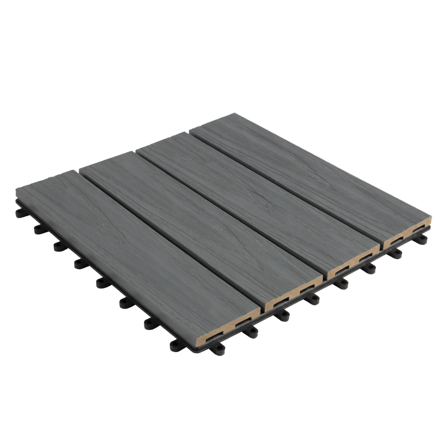 WPC-Terrassenfliese | Classic | Grau | 30 X 30 Cm 5 WPC-Terrassenfliese | Classic | Grau | 30 X 30 Cm – Bild 3