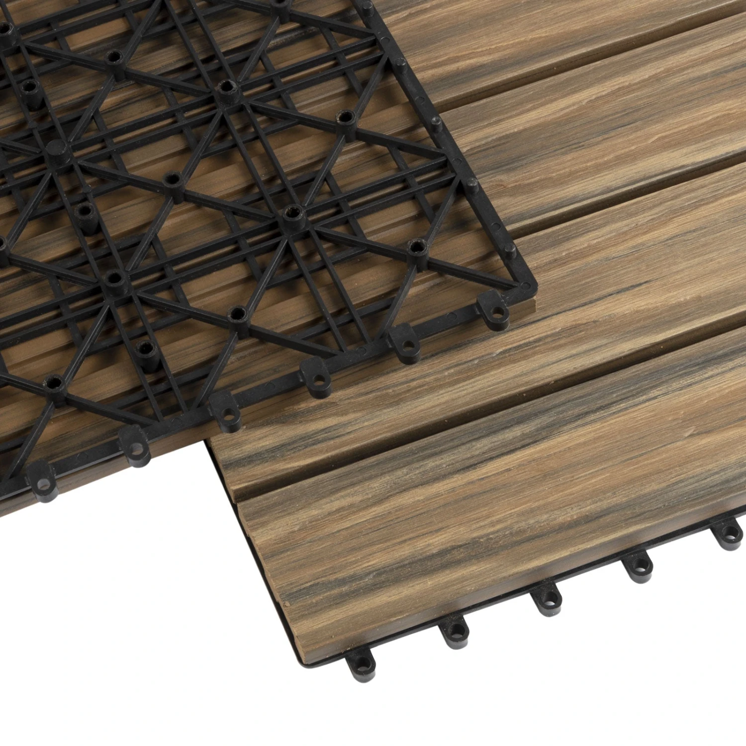 WPC-Terrassenfliese | Mix Teak | 30 X 30 Cm 6 WPC-Terrassenfliese | Mix Teak | 30 X 30 Cm – Bild 4