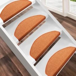 Sisal-Stufenmatten Premium | Halbrund | Umkettelt | Pflegeleichter Treppenschutz