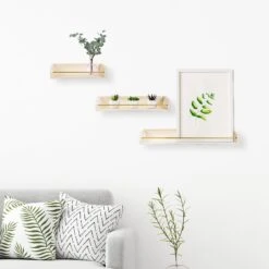 Wandregal Ekby | 3-teilig | Natur/Gold