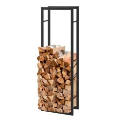 Kaminholzregal | Kreta | Schwarz | Brennholzregal Für Innen Und Außen