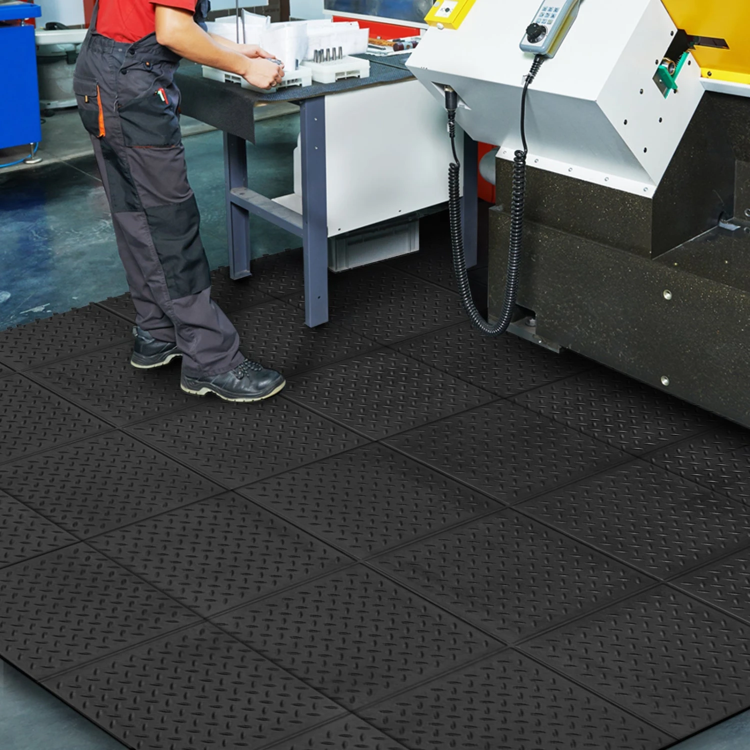 Gummimatte | Stecksystem | Größe: 92x92 Cm | Geriffelt 8 Gummimatte | Stecksystem | Größe: 92x92 Cm | Geriffelt – Bild 7