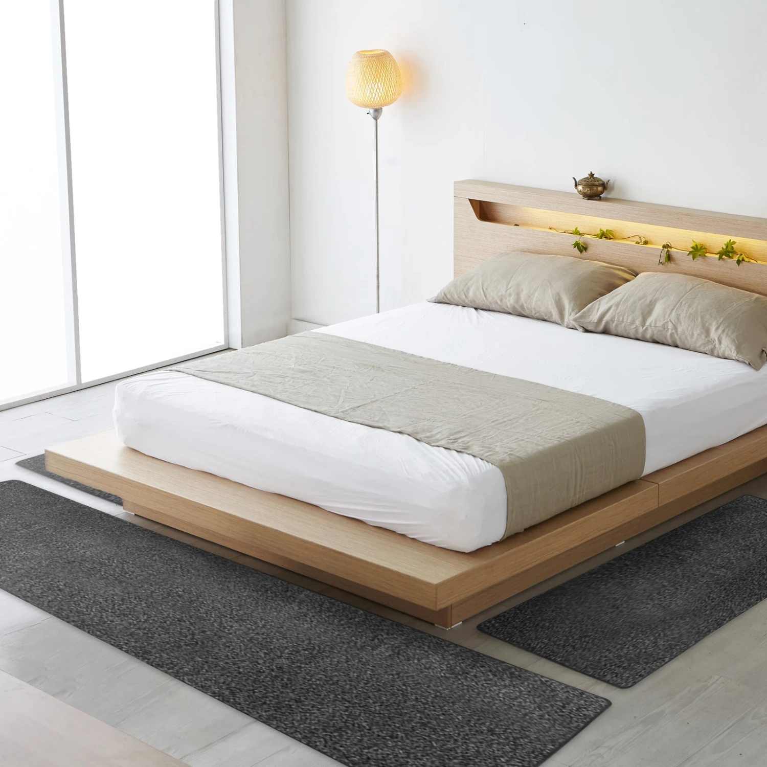 Velours-Bettumrandung | Lyon | Melierter Flor | 3-teilig 3 Velours-Bettumrandung | Lyon | Melierter Flor | 3-teilig