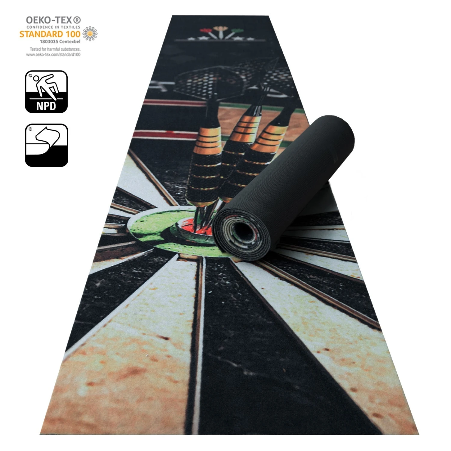 Dartmatte Mit Dart Oche | Offizieller Abstand | 100 % Polyamid | 60 X 300 Cm 10 Dartmatte Mit Dart Oche | Offizieller Abstand | 100 % Polyamid | 60 X 300 Cm – Bild 8