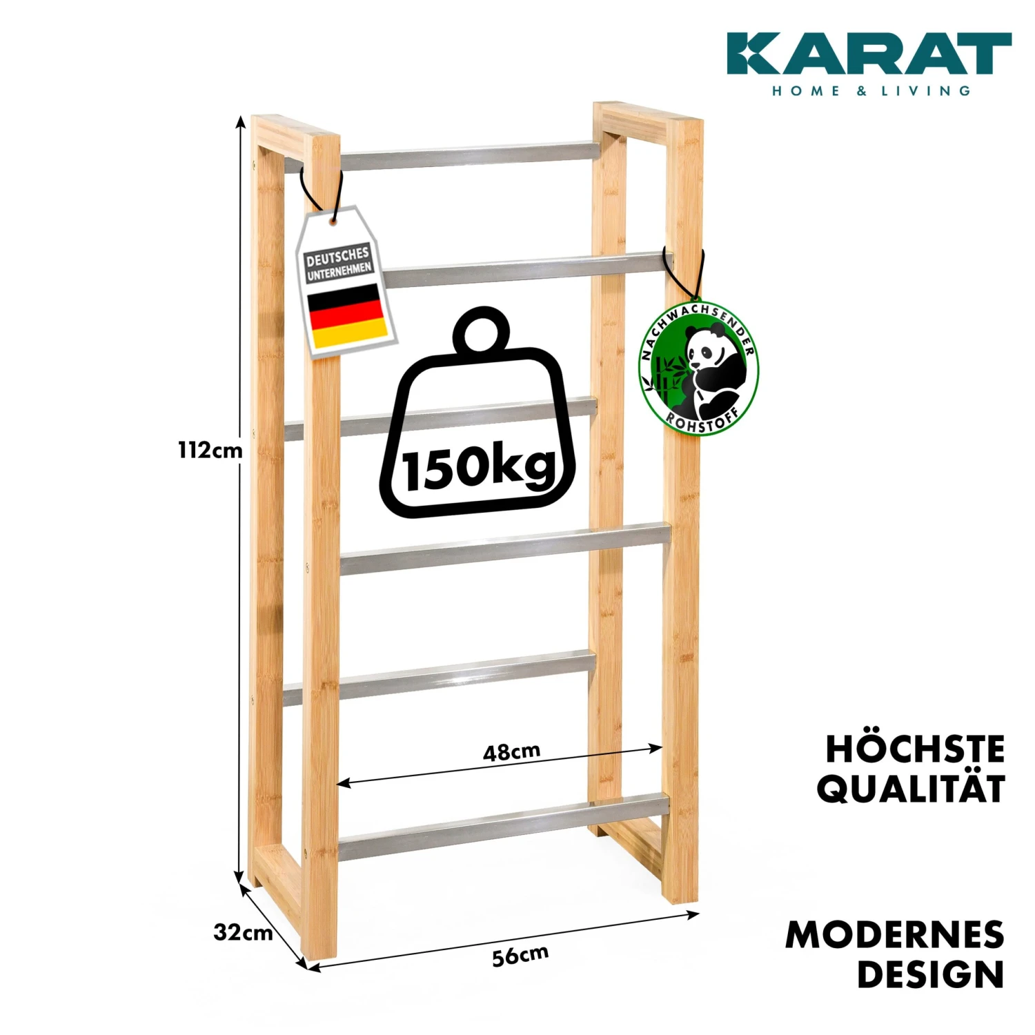 Bambus-Flaschenkastenständer | Flash | Robustes Lagerregal Für Büro, Küche, Garage Oder Flur | In 2 Größen Erhältlich 4 Bambus-Flaschenkastenständer | Flash | Robustes Lagerregal Für Büro, Küche, Garage Oder Flur | In 2 Größen Erhältlich – Bild 2