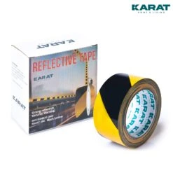 Reflektierendes Klebeband | Selbstklebend & Wasserdicht | Verschiedene Farben | 5 Cm X 10 M 21 Reflektierendes Klebeband | Selbstklebend & Wasserdicht | Verschiedene Farben | 5 Cm X 10 M -Floordirekt 3Black and yellow reflective tape white bg 05