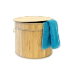 Bambus-Wäschekorb | Wäschesammler Mit Griffen | Faltbar -Floordirekt 3 3