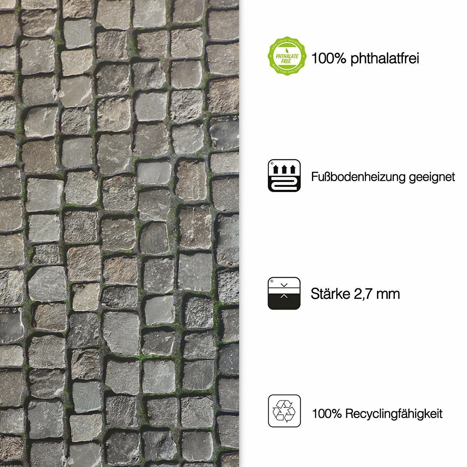 3D CV-Belag | Cobble | Extra Abriebsfester PVC Bodenbelag 6 3D CV-Belag | Cobble | Extra Abriebsfester PVC Bodenbelag – Bild 4