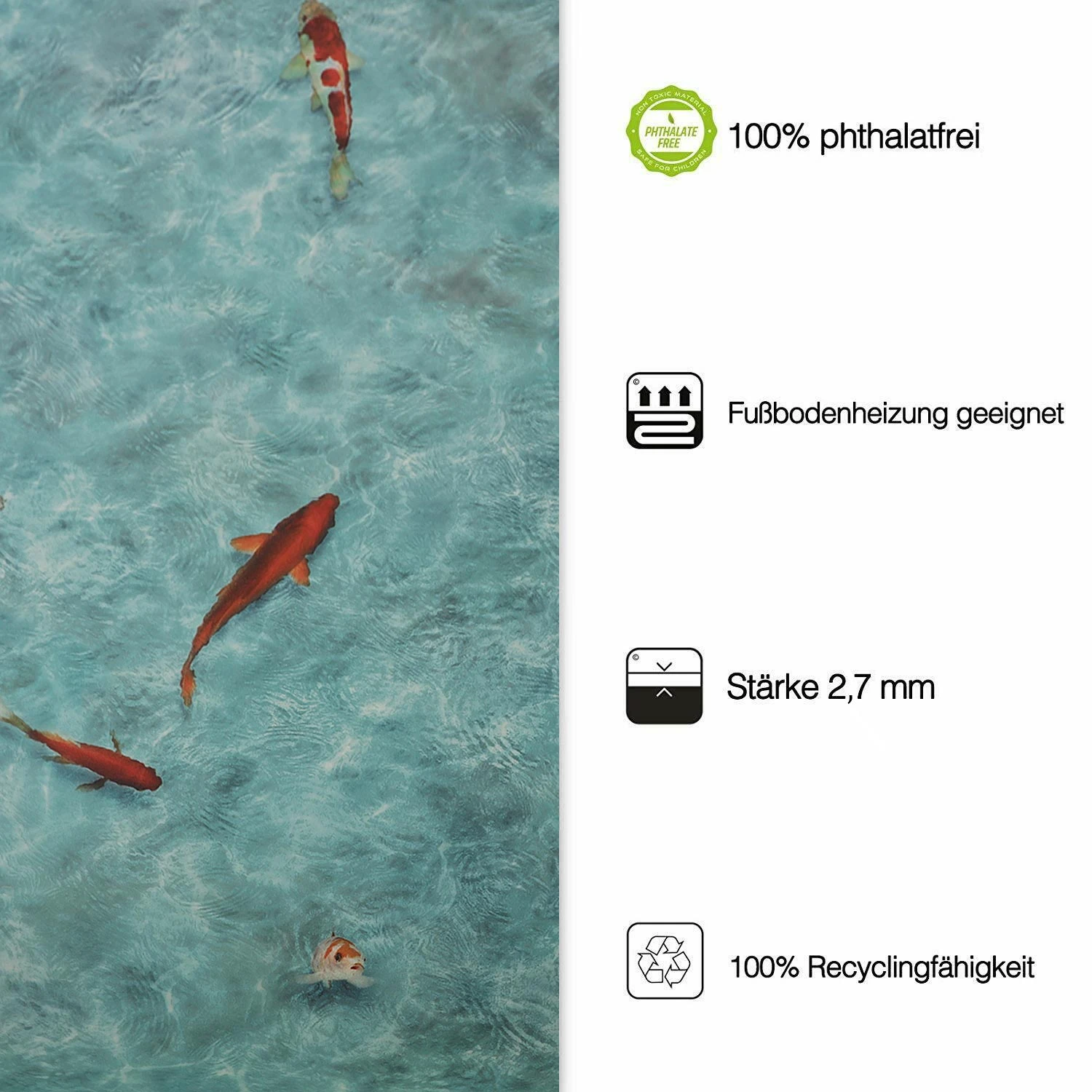 3D CV-Belag | Koi | Extra Abriebsfester PVC Bodenbelag 8 3D CV-Belag | Koi | Extra Abriebsfester PVC Bodenbelag – Bild 6