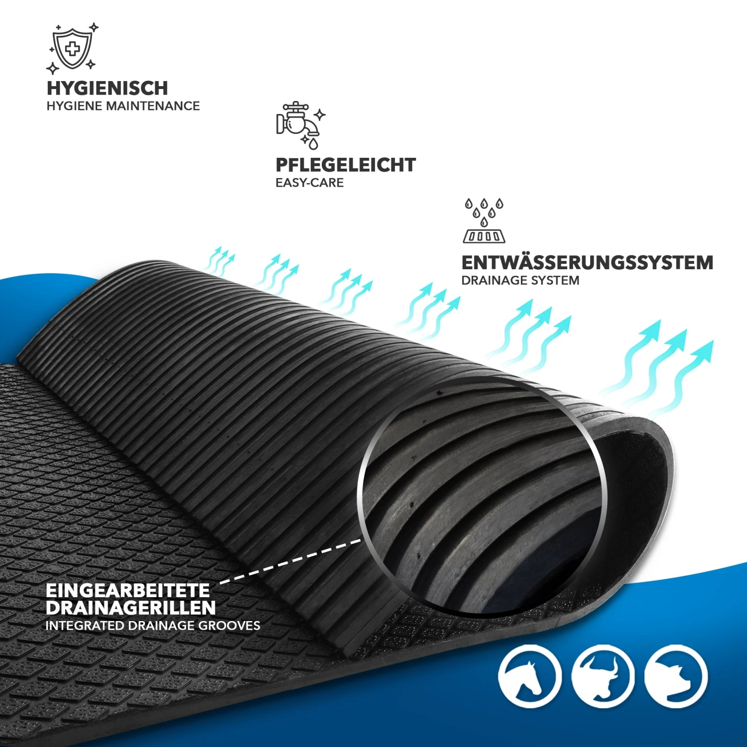 Stallmatte Aus Gummi | Diamond Top | Bodenmatte Für Tierhaltung | Rutschfest & Strapazierfähig | 180 X 120 Cm 8 Stallmatte Aus Gummi | Diamond Top | Bodenmatte Für Tierhaltung | Rutschfest & Strapazierfähig | 180 X 120 Cm – Bild 6