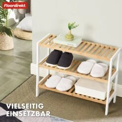 Bambus-Schuhregal | Michigan | Stilvolles, Platzsparendes Regal Mit 3 Ablagen 11 Bambus-Schuhregal | Michigan | Stilvolles, Platzsparendes Regal Mit 3 Ablagen -Floordirekt 5 24MIchiganSchuheregal 5.Michigan