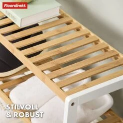 Bambus-Schuhregal | Michigan | Stilvolles, Platzsparendes Regal Mit 3 Ablagen 12 Bambus-Schuhregal | Michigan | Stilvolles, Platzsparendes Regal Mit 3 Ablagen -Floordirekt 5 24MIchiganSchuheregal 6.Michigan