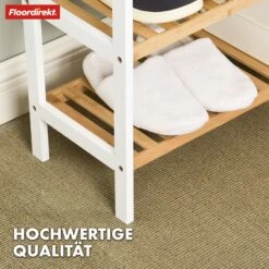 Bambus-Schuhregal | Michigan | Stilvolles, Platzsparendes Regal Mit 3 Ablagen 13 Bambus-Schuhregal | Michigan | Stilvolles, Platzsparendes Regal Mit 3 Ablagen -Floordirekt 5 24MIchiganSchuheregal 7.Michigan