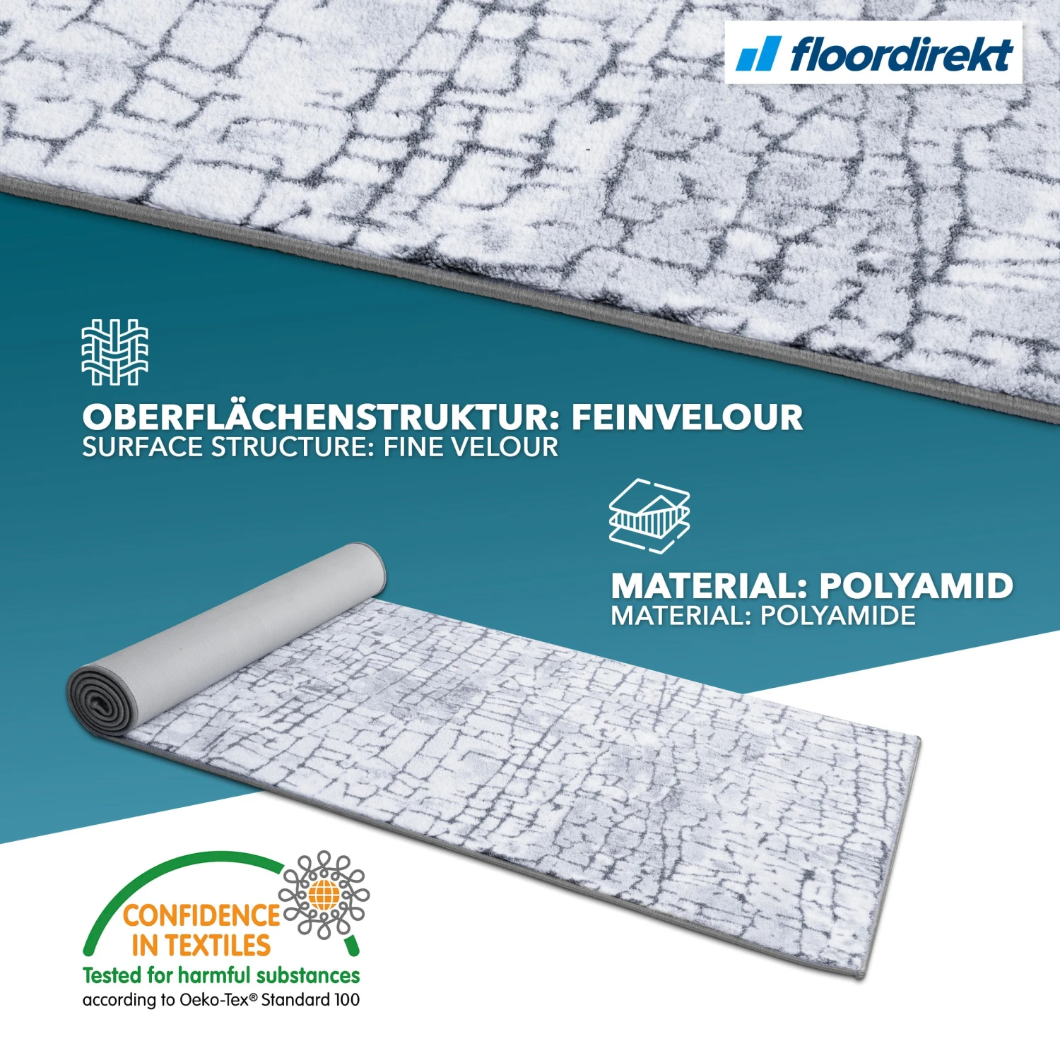 Teppich-Läufer Nach Maß | Aqua | Multi-Läufer | Moderner Wohnteppich 7 Teppich-Läufer Nach Maß | Aqua | Multi-Läufer | Moderner Wohnteppich – Bild 5