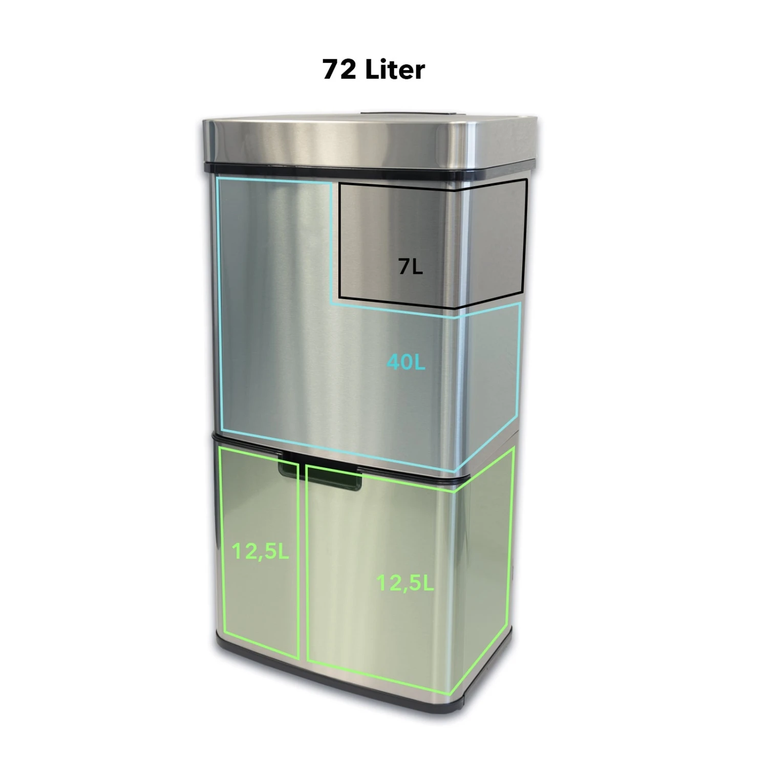 Mülleimer Dirk | Bewegungssensor Für Hygienisches Öffnen | Abfalleimer Aus Edelstahl 7 Mülleimer Dirk | Bewegungssensor Für Hygienisches Öffnen | Abfalleimer Aus Edelstahl – Bild 5