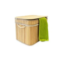 Bambus-Wäschekorb | Wäschesammler Mit Griffen | Faltbar -Floordirekt 6