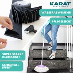 Antirutsch-Streifen Für Treppen | Nicu | Raue Oberfläche | Selbstklebend | 15er Set Inklusive Montageroller | Schwarz | 10 X 61 Cm 15 Antirutsch-Streifen Für Treppen | Nicu | Raue Oberfläche | Selbstklebend | 15er Set Inklusive Montageroller | Schwarz | 10 X 61 Cm -Floordirekt 6.Reinigung PVC Treppen Antirutschband