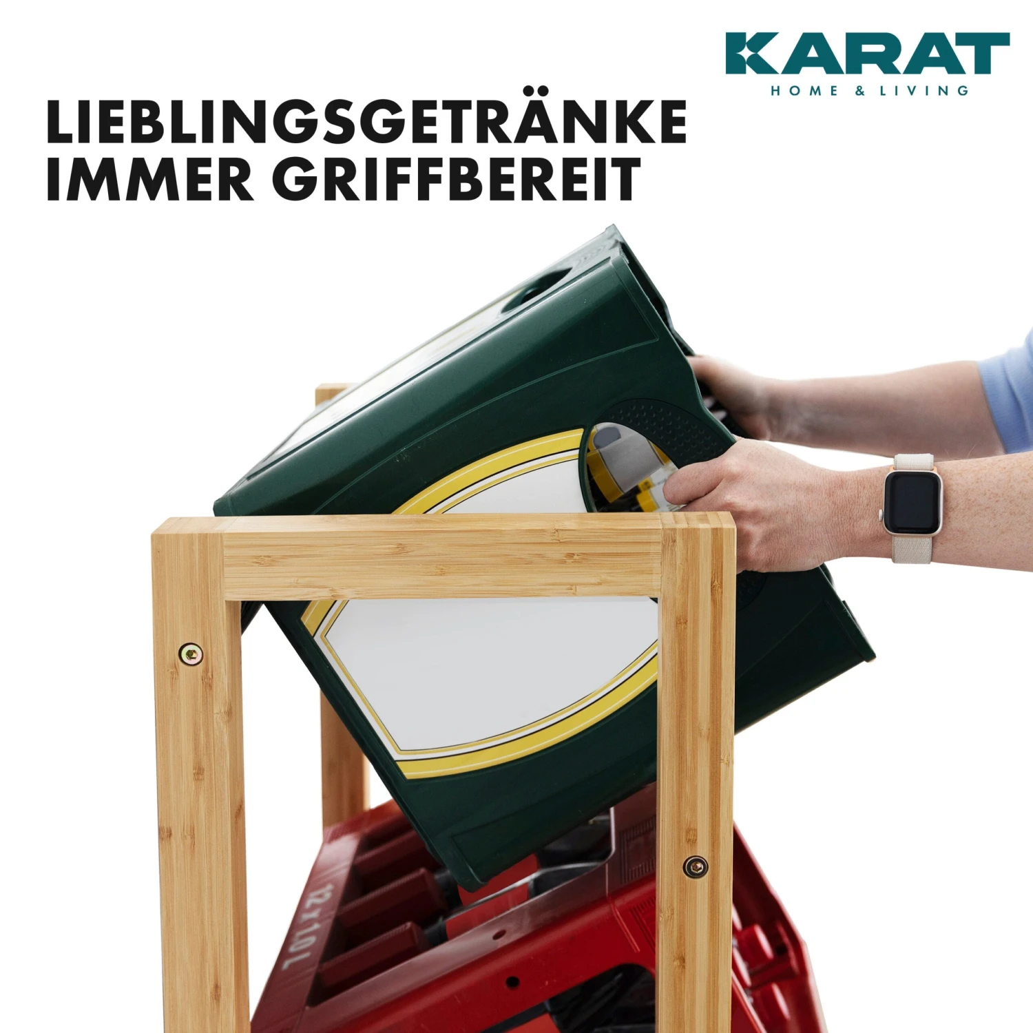 Bambus-Flaschenkastenständer | Flash | Robustes Lagerregal Für Büro, Küche, Garage Oder Flur | In 2 Größen Erhältlich 8 Bambus-Flaschenkastenständer | Flash | Robustes Lagerregal Für Büro, Küche, Garage Oder Flur | In 2 Größen Erhältlich – Bild 6