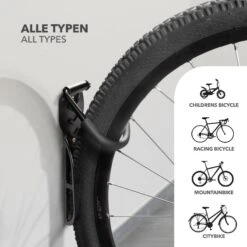 Fahrradhalterung Eddy | Wandhalterung | Schnelle & Einfache Montage | Mit Haltebügel -Floordirekt 7.Closeup funktionHOOK HS T010c