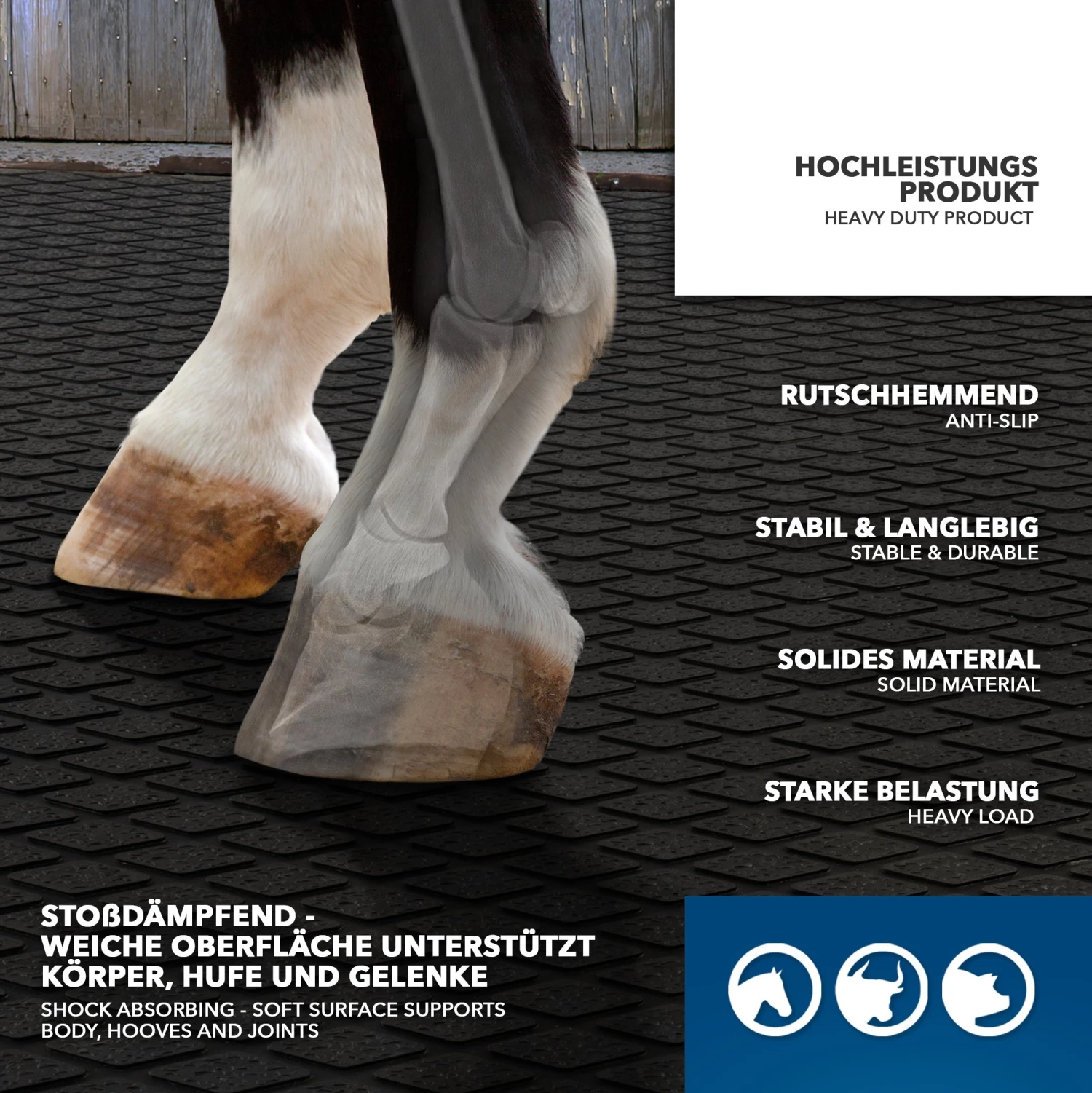 Stallmatte Aus Gummi | Diamond Top | Bodenmatte Für Tierhaltung | Rutschfest & Strapazierfähig | 180 X 120 Cm 7 Stallmatte Aus Gummi | Diamond Top | Bodenmatte Für Tierhaltung | Rutschfest & Strapazierfähig | 180 X 120 Cm – Bild 5