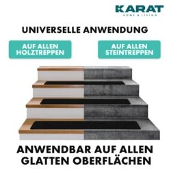 Antirutsch-Streifen Für Treppen | Nicu | Raue Oberfläche | Selbstklebend | 15er Set Inklusive Montageroller | Schwarz | 10 X 61 Cm 16 Antirutsch-Streifen Für Treppen | Nicu | Raue Oberfläche | Selbstklebend | 15er Set Inklusive Montageroller | Schwarz | 10 X 61 Cm -Floordirekt 7.Universelle PVC Treppen Antirutschband