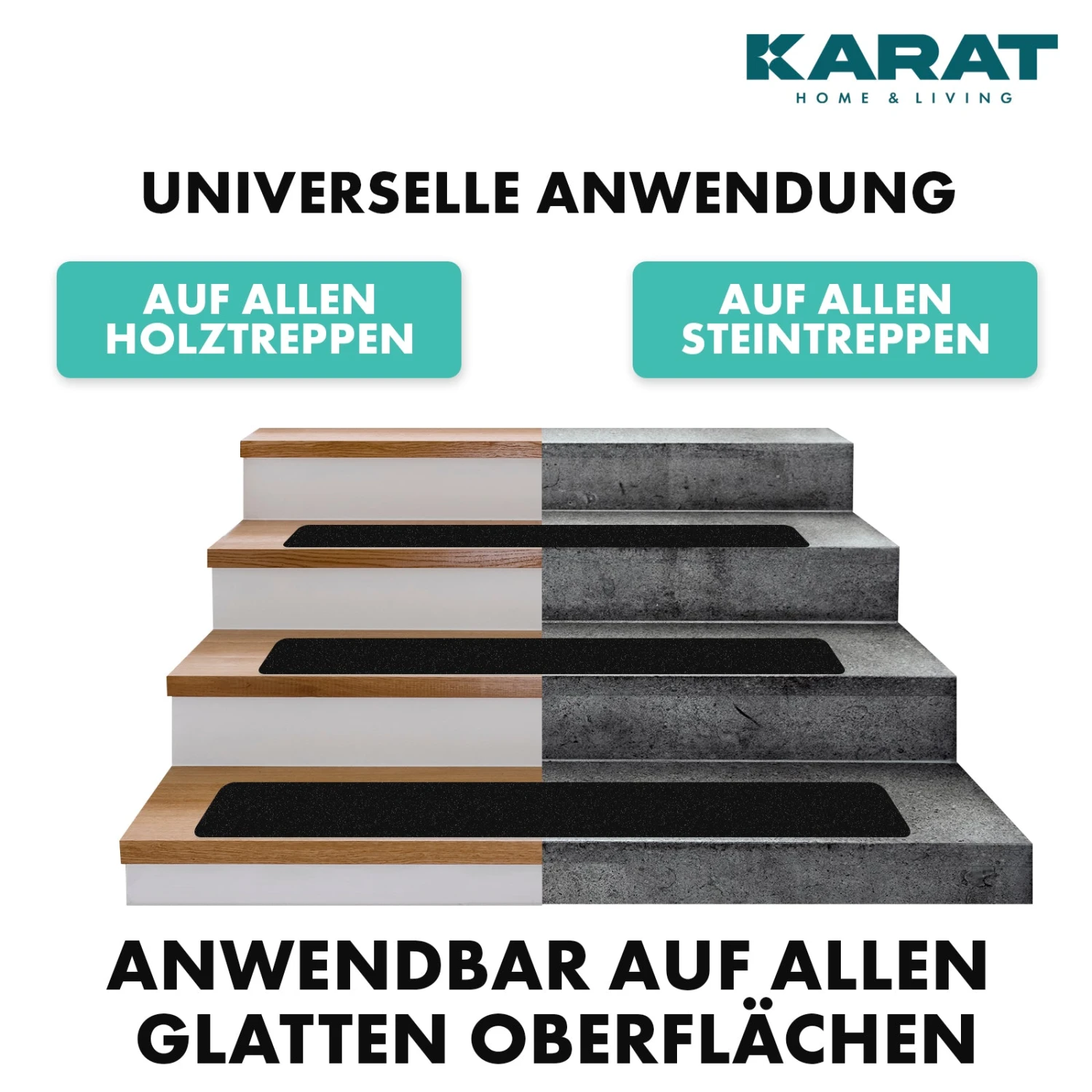 Antirutsch-Streifen Für Treppen | Nicu | Raue Oberfläche | Selbstklebend | 15er Set Inklusive Montageroller | Schwarz | 10 X 61 Cm 9 Antirutsch-Streifen Für Treppen | Nicu | Raue Oberfläche | Selbstklebend | 15er Set Inklusive Montageroller | Schwarz | 10 X 61 Cm – Bild 7